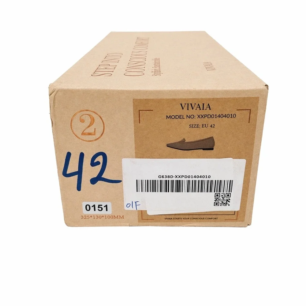 VIVAIA Manon Pointed-Toe Knit Flats Cloud Grey | EU 42 / US 10.5